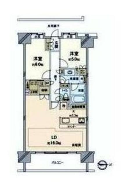 【厚木市中町のマンションの間取り】