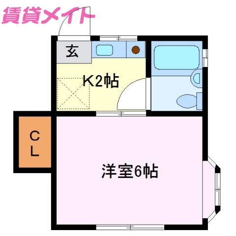 伊勢市岡本のアパートの間取り