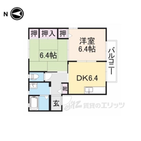 福知山市問屋町のアパートの間取り