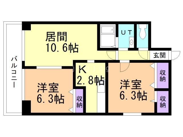 札幌市中央区北七条西のマンションの間取り