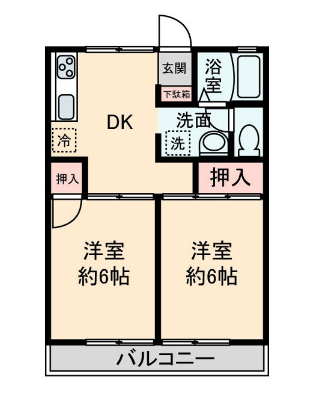 国立市富士見台のアパートの間取り