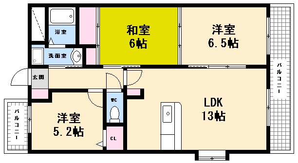 広島市西区南観音のマンションの間取り