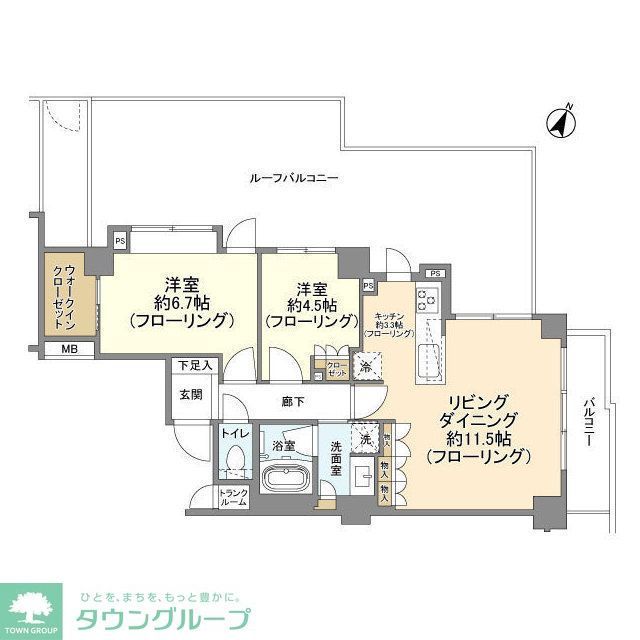 【大田区雪谷大塚町のマンションの間取り】