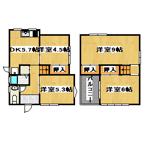 【野口町野口貸家の間取り】