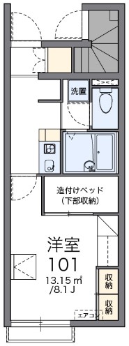 備前市伊部のアパートの間取り