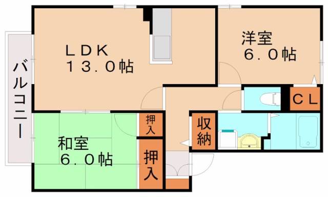 福岡市南区柏原のアパートの間取り