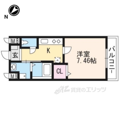 亀岡市篠町篠のアパートの間取り