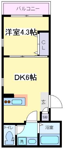 大阪市住吉区苅田のマンションの間取り