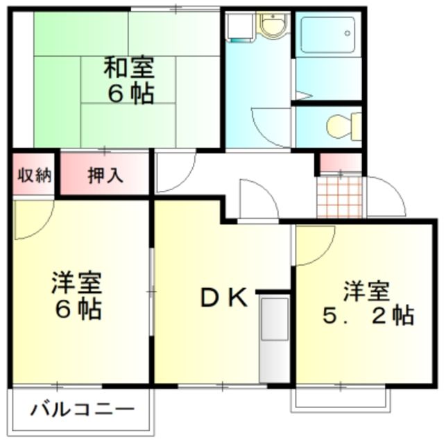 川越市神明町のアパートの間取り