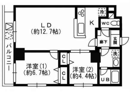 台東区台東のマンションの間取り