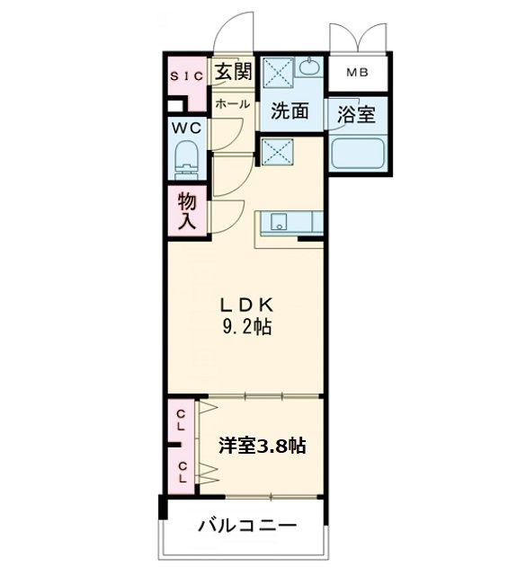 【大阪市西区南堀江のマンションの間取り】