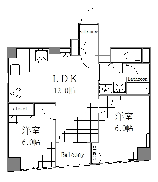 荒川区町屋のマンションの間取り