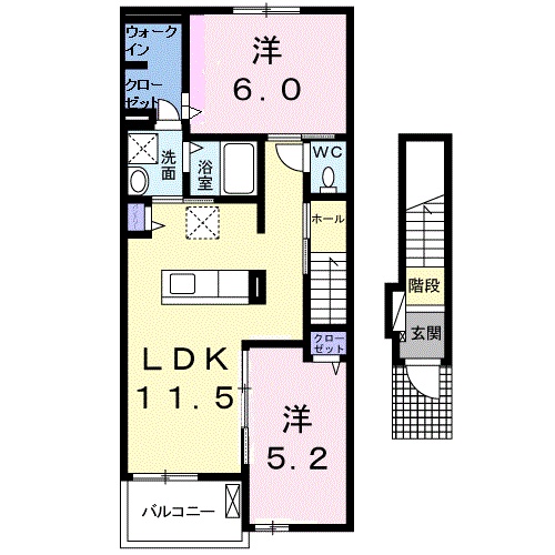 東近江市中小路町のアパートの間取り