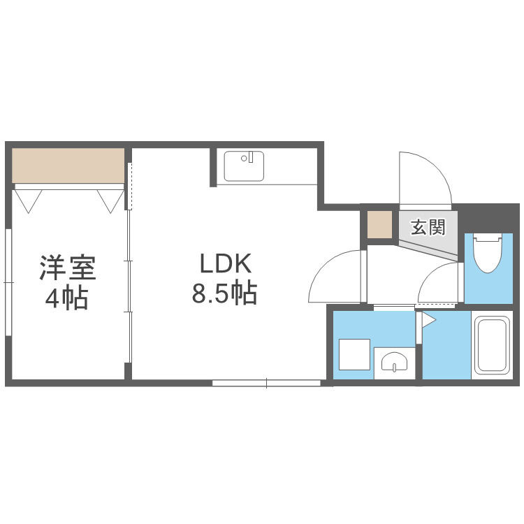 札幌市白石区東札幌四条のマンションの間取り