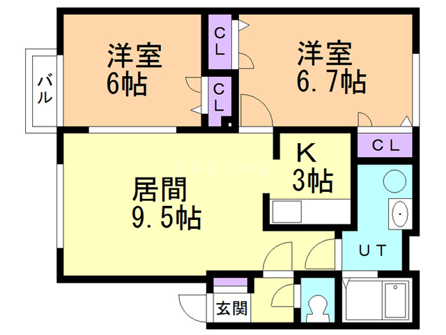 札幌市厚別区厚別北三条のアパートの間取り