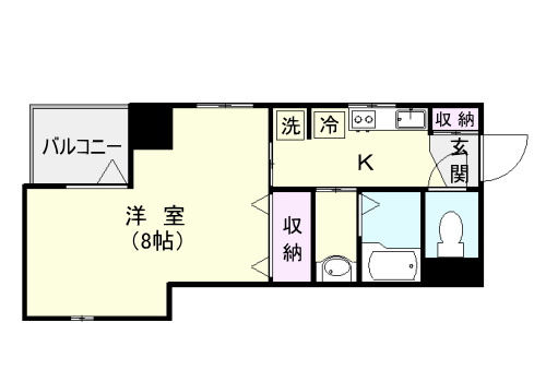 鹿児島市高麗町のマンションの間取り