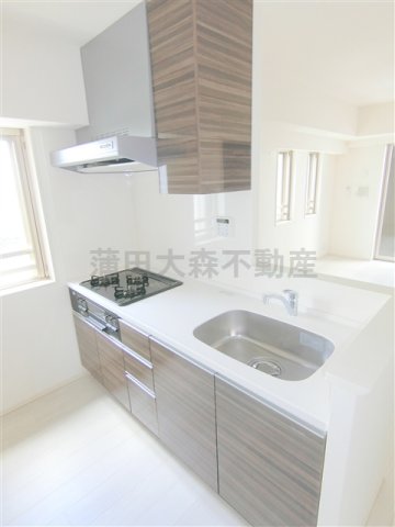 キッチン　窓あり！3口ガスグリル付システム　カウンターキッチン