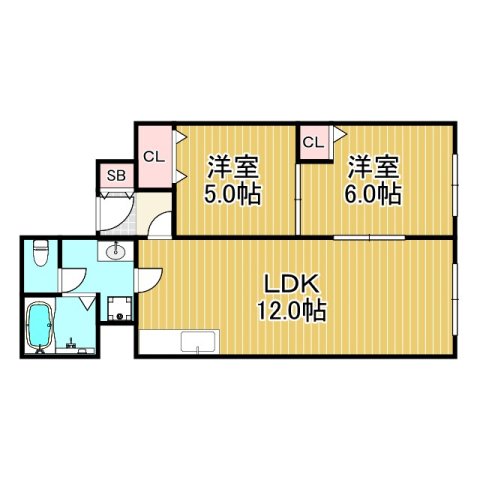 北夙川ハイツの間取り写真