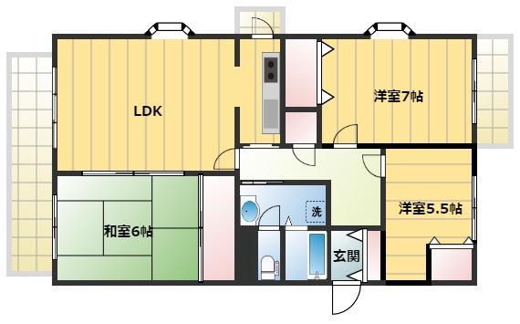 成田スカイアクセス 成田湯川駅 徒歩30分 5階建 築36年の間取り写真