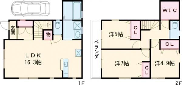 京成本線 京成高砂駅 徒歩8分 2階建 築1年の間取り写真
