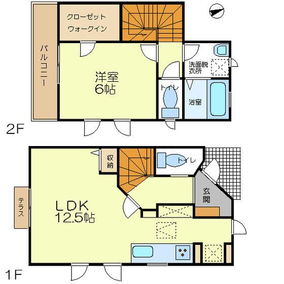 ＪＲ横浜線 八王子みなみ野駅 徒歩2分 2階建 築25年の間取り写真