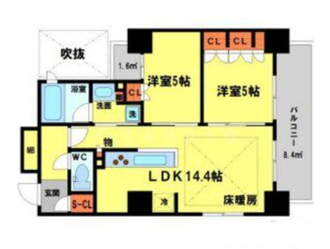 地下鉄御堂筋線 江坂駅 徒歩9分 15階建 築5年の間取り写真