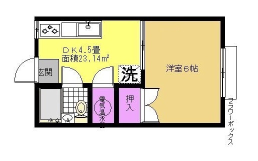 東急東横線 菊名駅 徒歩3分 2階建 築41年の間取り写真
