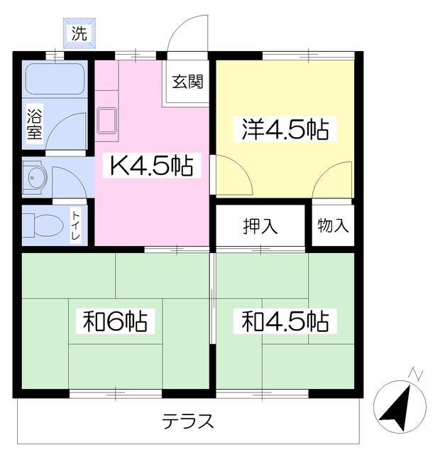 西山ハイツ　Ｂの間取り