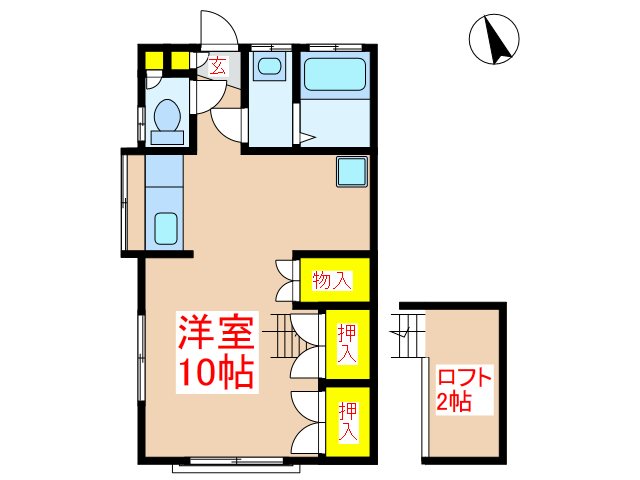 姶良市西餅田のアパートの間取り