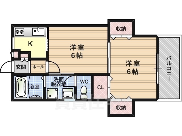 大阪市西淀川区姫里のマンションの間取り