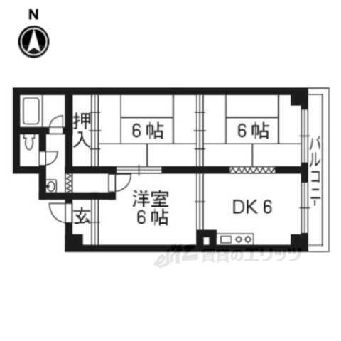 京都市下京区堀之上町のマンションの間取り