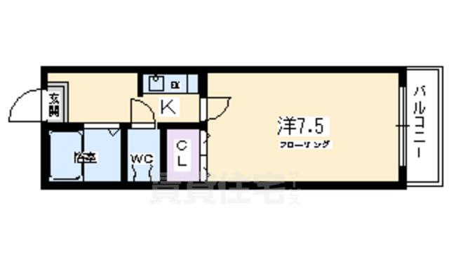 京都市右京区太秦荒木町のマンションの間取り