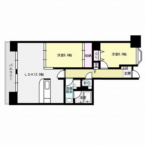 福岡市早良区百道浜のマンションの間取り