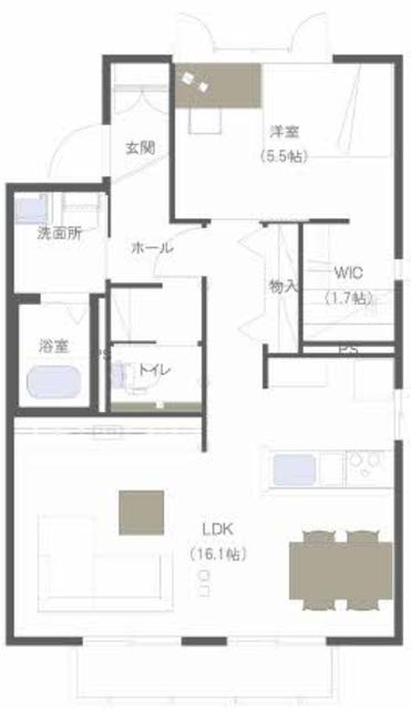 グランコート若木下　Ｃの間取り