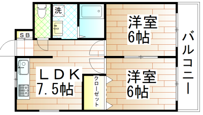 大阪市東淀川区豊里のマンションの間取り