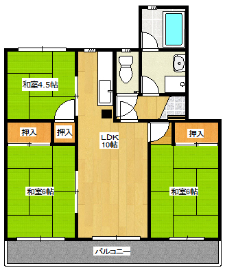 糟屋郡篠栗町田中のマンションの間取り