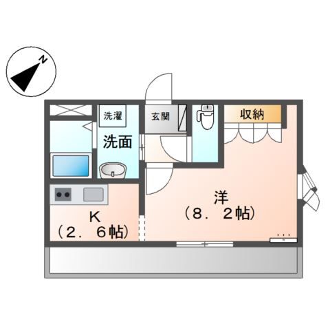 姫路市飾磨区中島のアパートの間取り