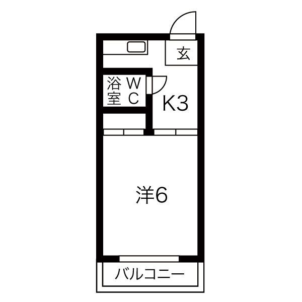 岐阜市洞のアパートの間取り