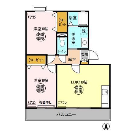 袖ケ浦市蔵波台のアパートの間取り