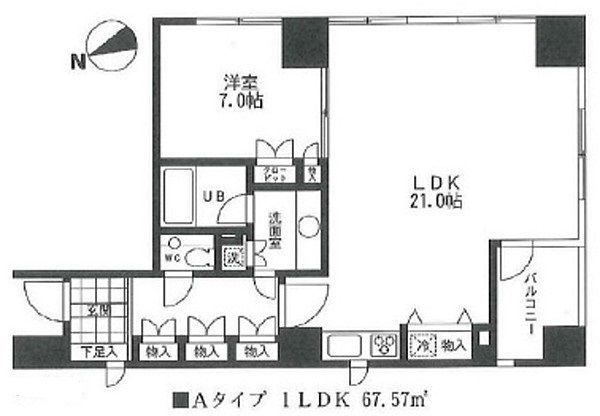 港区西新橋のマンションの間取り