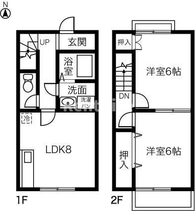 一宮市赤見のアパートの間取り