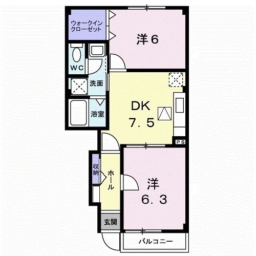 アロッジオＫ３　Ｂの間取り