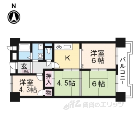 ルシエル太秦の間取り