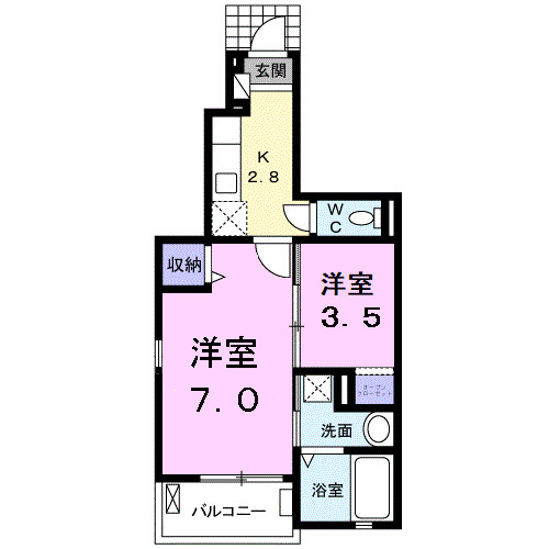 豊川市谷川町のアパートの間取り