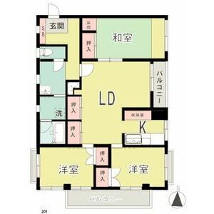 千葉市中央区都町のマンションの間取り