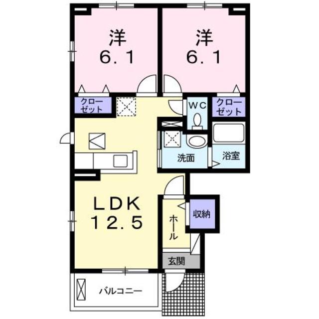 阪南市黒田のアパートの間取り