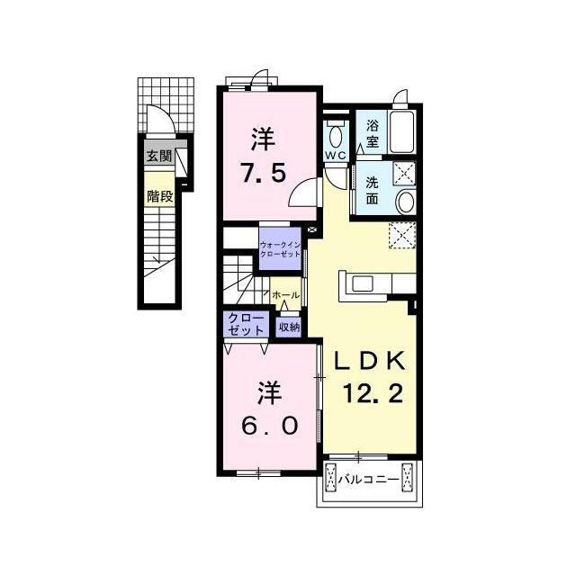 クレセント　Ｂ棟の間取り