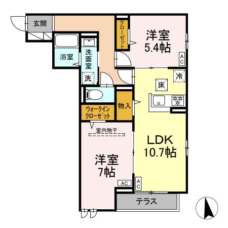 荒川区荒川のアパートの間取り