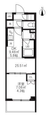 大田区蒲田本町のマンションの間取り