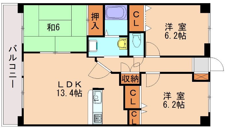 【ジョリメゾン千鳥の間取り】